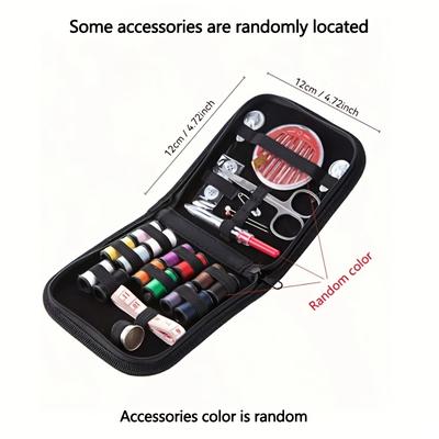 TEMU Portable Mini Travel Sewing Kit - Colorful Canvas, Essential For Quick Repairs And Everyday Image