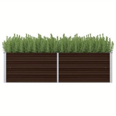TEMU Garden Raised Bed Brown 160 X 40 X Galvanized Steel. Garden Pot, Plant Growth Container Image