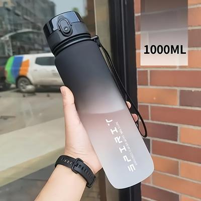 TEMU Popular , 1pc, Gradient. 21.98oz/33.81oz Portable Sports Water Bottle, Plastic Drinking Bottle, Suitable For Men And Women, Essential For Summer And Autumn Students Image
