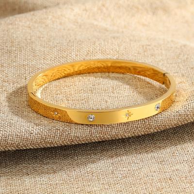 TEMU 1/2pcs Stainless Steel Bracelet, Complete Fashion Stainless Steel Bracelet With Exquisite Waterproof Wearable Jewelry Gift For Image