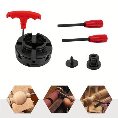 TEMU 4 Inch 4-outer Lining M33 Clamp M18 Threaded Adapter M33 M18 Wooden Lathe Lining, 4-baking Feed Set, Feed Set Image