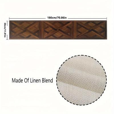 TEMU Linen Rectangular Table Pattern - Table For Dining, , And Decor - 1pc Image