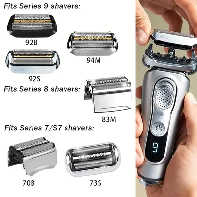Electric Shaver Replacement Head, Compatible with Braun Shaver Series 9/8/7/S7/5/S5/3, Easily Attach