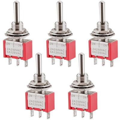 Dolaso - 5 Stück MTS-103 on-off-on spdt Miniatur-Wippschalter 3Pin 2A 250V 5A 120V Image