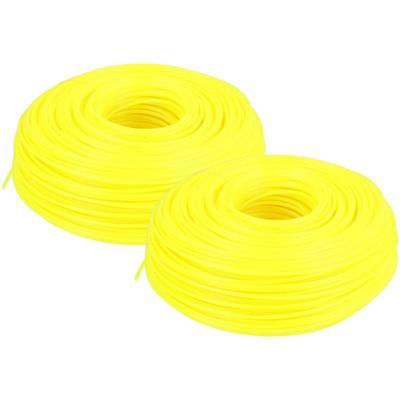2x Universal Trimmer-Faden für Rasenmäher, Rasentrimmer - Ersatz-Faden Gelb, 2 mm x 100 m, Rund Image