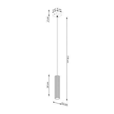 SOLLUX LIGHTING Pendellampe Karbon, schwarz, Ø 6 cm, Aluminium Image