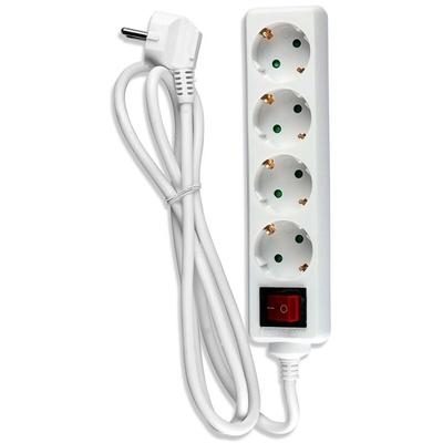 Adapter & Steckdosen - 4 Ways - Schalter-Verlängerungssteckdose - IP20 - Weiß - 1,5m Kabel Image