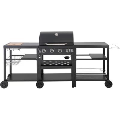 Habitat Et Jardin - Gasgrill für Outdoorküche - 12 kW - 4 Brenner - Schwarz Image