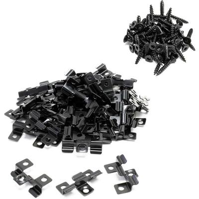 Xpotool - Set 50x Edelstahl Clips 6 mm, schwarz, 60x Sechsrund Schrauben 3,5x20 mm T15 zur Montage Image
