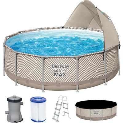 Bestway - Steel Pro max™ Frame Pool Komplett-Set mit Filterpumpe ø 396 x 107 cm, Op Art-Design, Image
