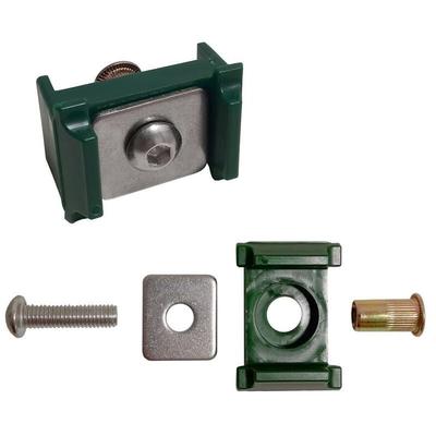 Halter Mattenhalter 10er Set Klemmhalter für Doppelstabmattenzaun Zaun Pfosten ral 6005 Image
