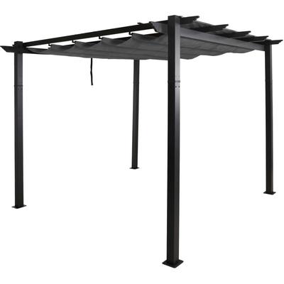HHG - Aluminium Pergola 024, Gartenpavillon Pavillon Garten, stabiles 8cm-Gestell Schiebedach UV50+ Image