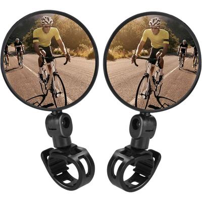 Aougo - Fahrradspiegel, 2 Stück, Fahrrad-Rückspiegel, verstellbar, drehbar, am Lenker montiert, Image
