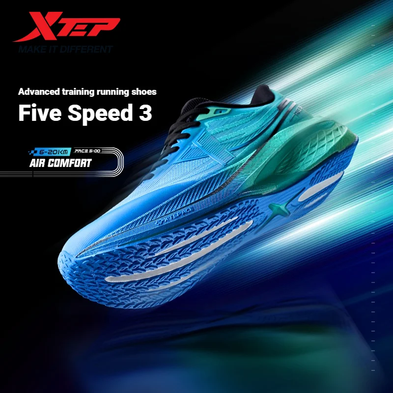 Xtep Five Speed 3.0 für Herren 2025, Frühling und Herbst, bequeme Freizeitschuhe, atmungsaktive Trainings- und Jogging-Sneaker 875319110002