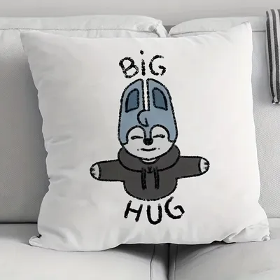 Big Hug Muster gedruckt Pfirsichhaut Kissenbezug Kawaii Kissenbezüge für Schlafzimmer Café Sofa Image