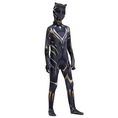 Black Wakand Forever Superheld Bla Panther Shuri Cosplay Kostüm Overall Bodysuit Halloween Kostüm für Damen Herren Kinder Image
