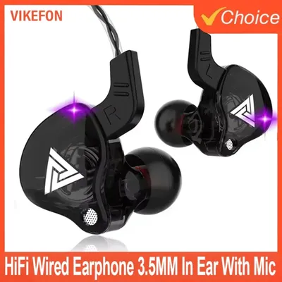 Neues Sport-Headset mit Mikrofon, 3,5-mm-Kopfhörer mit Kabel, QKZ AK6, In-Ear-Kopfhörer für iPhone, In-Ear-Mikrofon, Stereo-Rennen-Headset Image