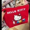 Retro Rot Kawaii Hello Kitty Make-up Tasche Mode Charme Japanisches Mädchen Große Kapazität