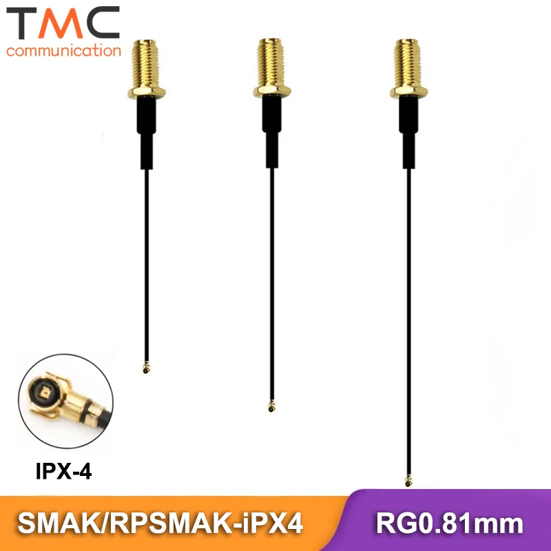 MHF4 auf SMA-Kabel RP-SMA-Buchse auf uFL/u.FL IPX4 SMA-Buchse 0,81 mm für WLAN-Antenne RG0,81 mm Pigtail-Verlängerung Image