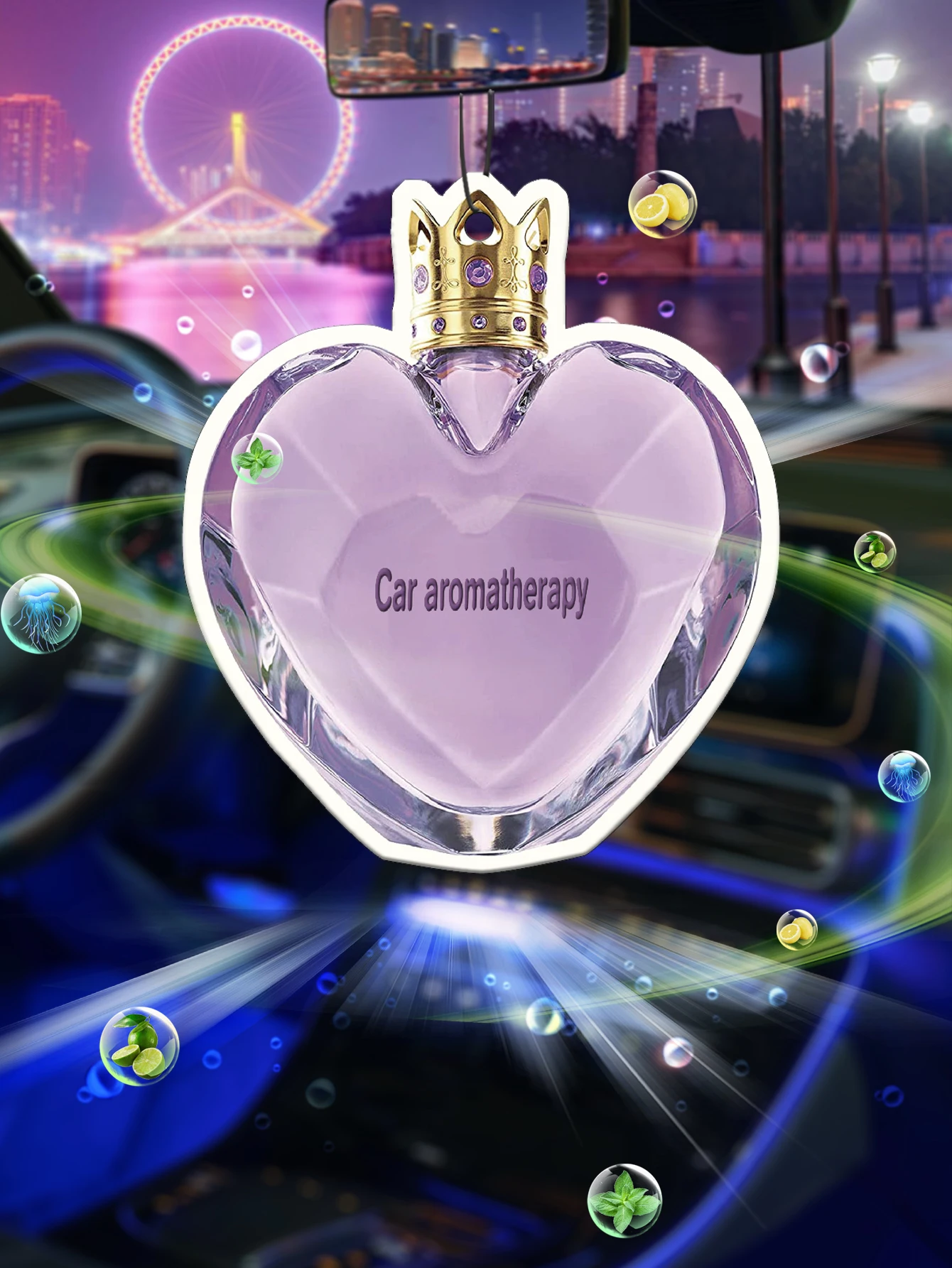 Parfümflasche Hilton Hotel Lobby Duft Auto-Lufterfrischer Importierter natürlicher Luftreinigungsanhänger, Auto-Lufterfrischer, Auto-Rückspiegel-Hängeduft, Auto-Innenraum-Deodorant, langanhaltender Image