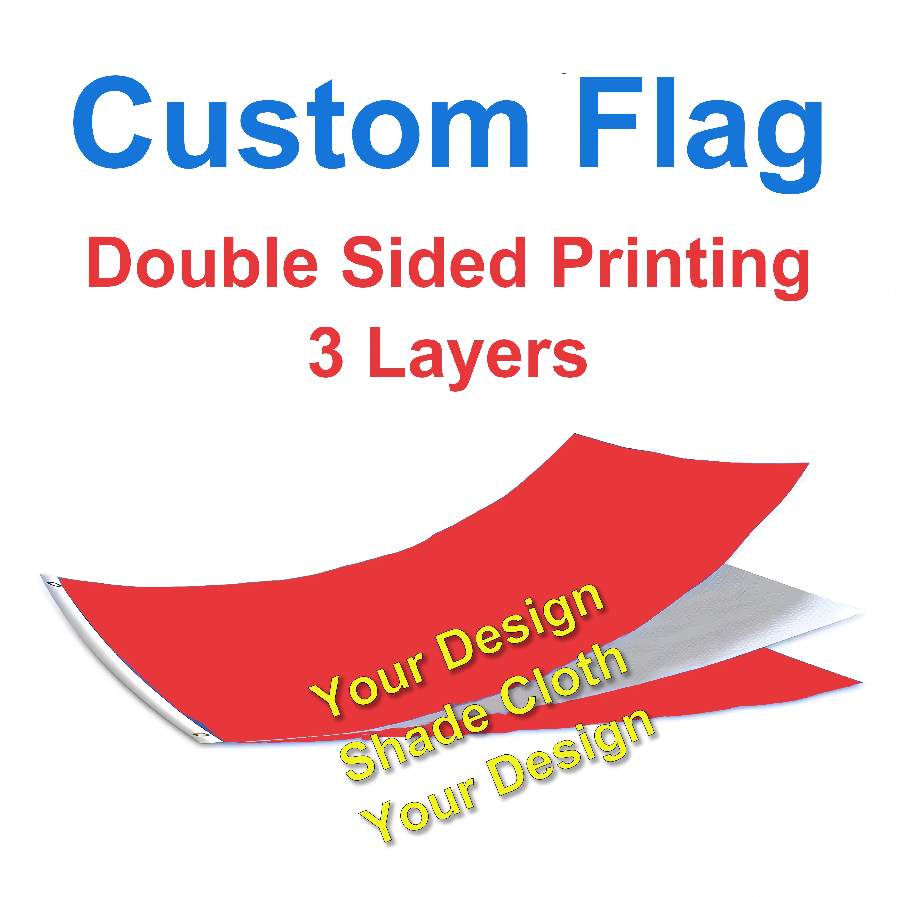 Doppelseitige Flagge, individuelle Flagge oder Banner für Werbedekoration, Outdoor, Innenbereich, Raumdekoration, 3 x 5 Fuß, Partygeschenk Image