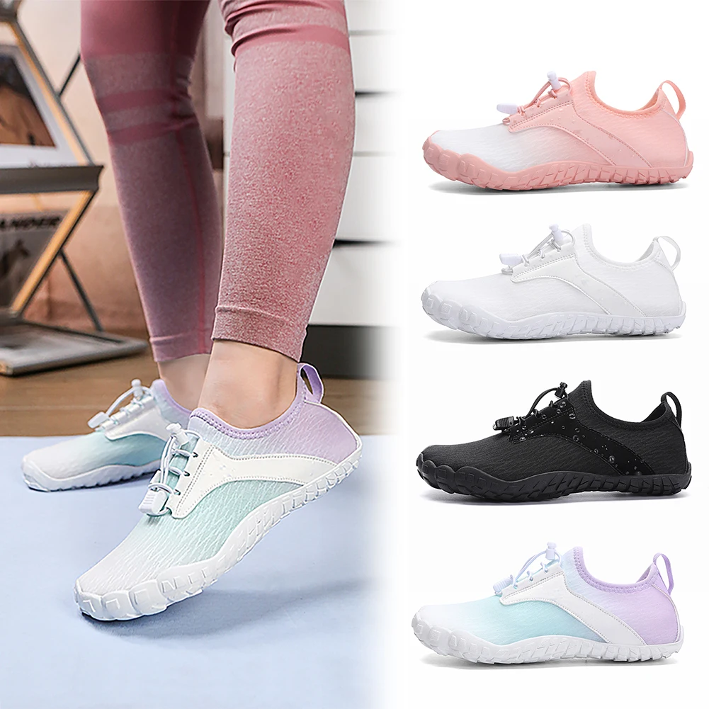 Rutschfeste Wasser-Watschuhe, Strand, schnell trocknende Aqua-Schuhe, atmungsaktiv, Strand-Schwimm-Sneaker, elastischer Tauch-Slipper für Damen und Herren Image