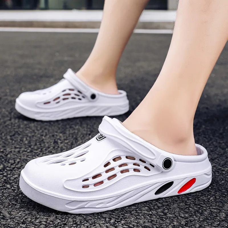 Große Größe 36-49 Trend Sommer Sandalen für Männer Weiß Bequeme EVA Casual Clogs Mann Leichte Anti-Rutsch Herren Strand Hausschuhe