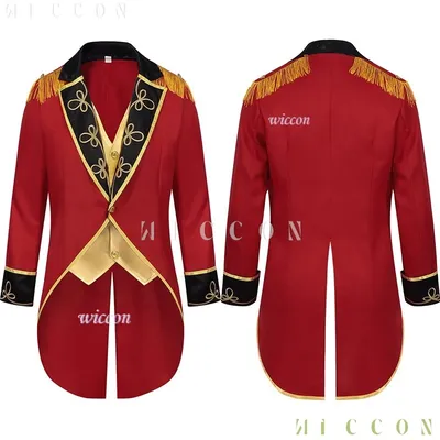 2025 Zirkus Zirkusdirektor Herren Cosplay Uniformen Mittelalter Vintage Mantel Stehkragen Jacke Prinzessin Bühnengezeigt Performance Kostüm Image