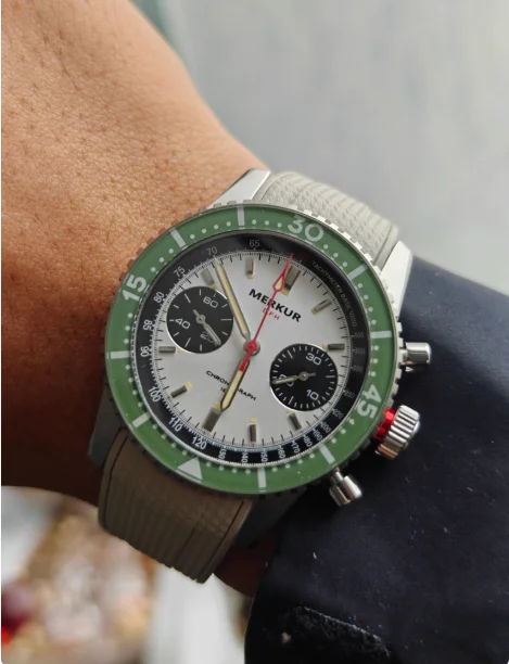 Neuer MERKUR Sport Panda Chronograph Saphir Vintage Handaufzug mechanisch für Herren Seagull ST1901 Uhrwerk Image