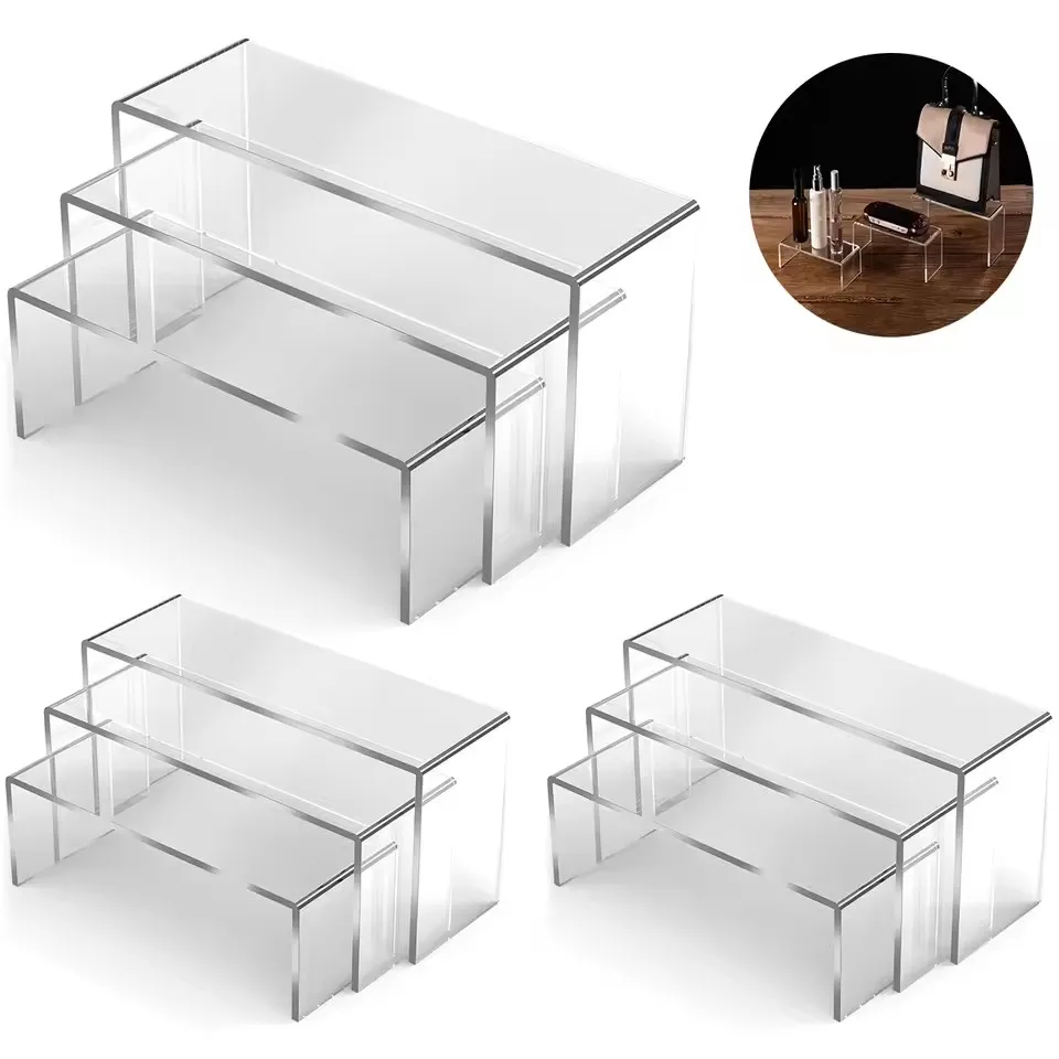 3/6/9/12 Stück Klarer Acryl-Ausstellungsständer Kosmetiktasche Schmuck Vitrine Getränkehalter für Zuhause Shop Statue Modell Keramik Display Riser Image