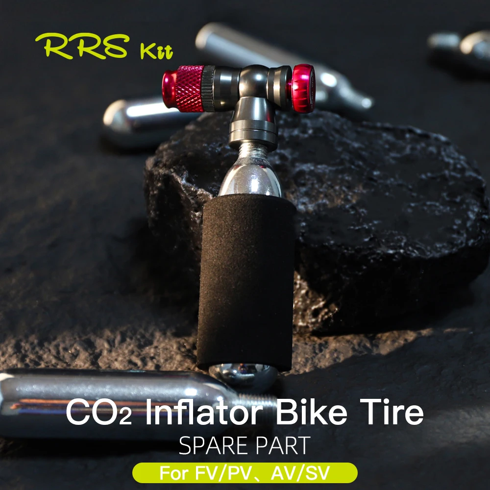 Rrskit Tragbare MTB Rennrad CO2 Zylinder Pumpe Gas Düse Fahrrad Schnelle Aufblasbare Kopf Adapter Reiten Notfall Zubehör Image