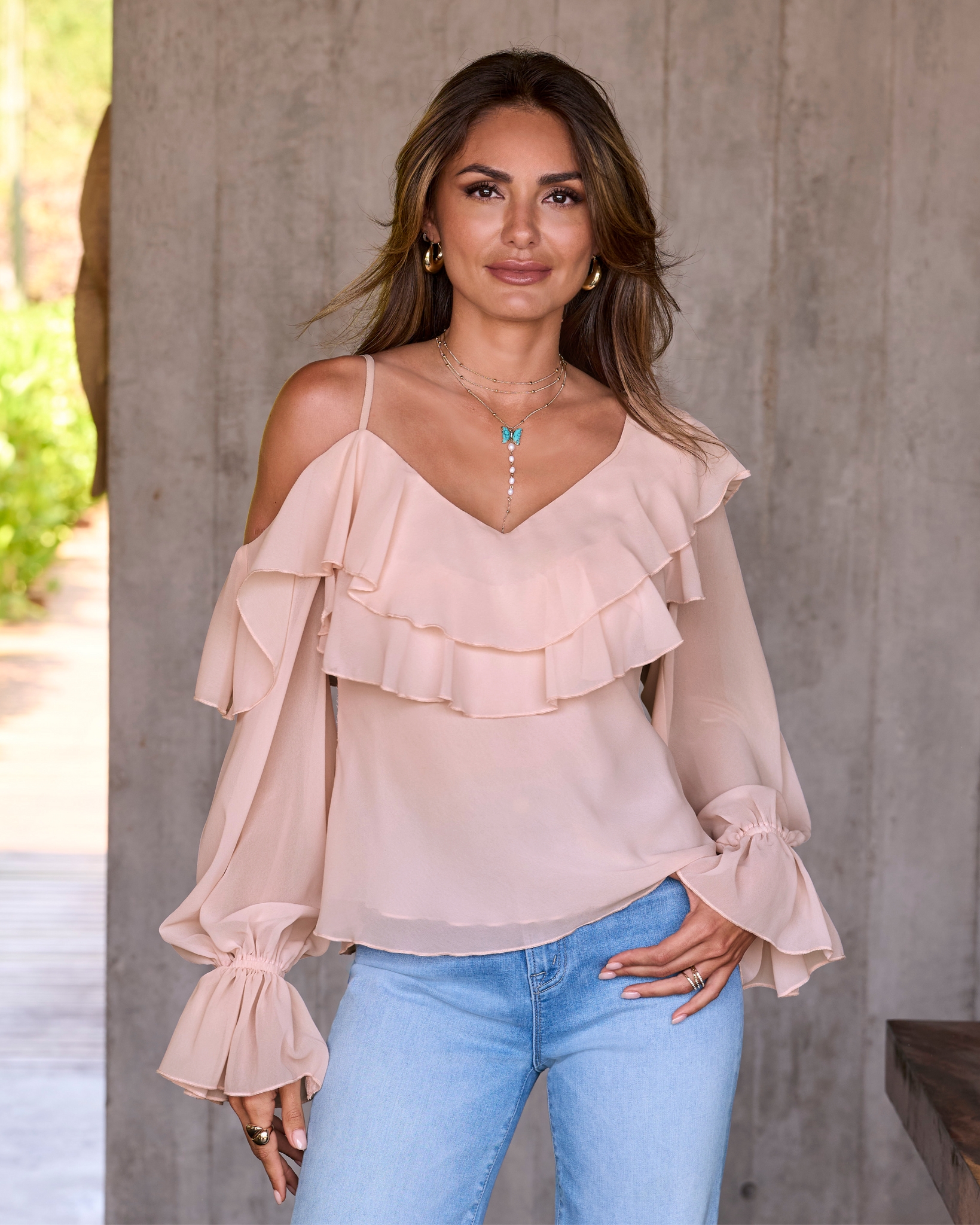 Boston Proper - Pink - Layered Ruffle Chic Blouse - XS