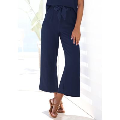 Schlupfhose VIVANCE, Damen, Gr. 36, N-Gr, blau, Web, Obermaterial: 100% Polyester, unifarben, modisch, figurumspielend knöchelfrei, Hosen, mit elastischem Bund, Sommerhose, Basic Image