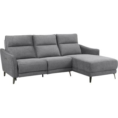 Ecksofa INOSIGN "TAYLER 3-Sitzer, L-Form (Breite 239cm), elektr. Relaxfunktion, USB A/C", grau (anthrazit), B:239cm H:101cm T:91cm, Webstoff 100% Polyester, Sofas, und Recamiere, Liegefunktion durch Recliner, Federkernpolsterung Image