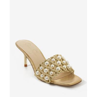 Boston Proper - Gold Yellow - Metallic Knit Pearl Heel - 6.0