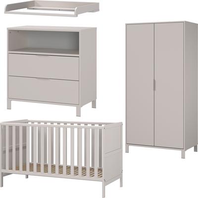 Babymöbel-Set GERMANIA "GW-Alkmaar", braun (kaschmir), B:353cm H:180cm T:77cm, Spanplatte, Metall, Holz teilmassiv, Schlafzimmermöbel-Sets, mit mitwachsendem Kinderbett