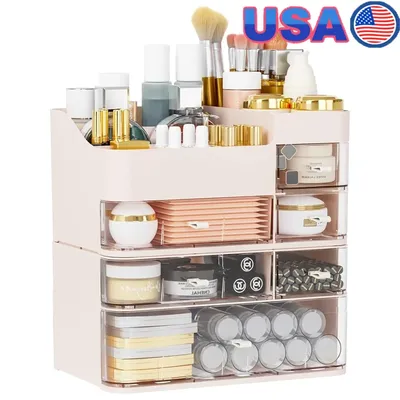 Makeup Organizer with 6 Drawers Stackable Plastic Cosmetic Storage Dresser Vanity Ideal Gift Beauty