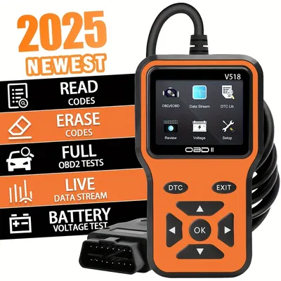OBD2 Scanner V518- Instant Fault Code Reader and Voltage Check | OBDII/CAN Full System Diagnosis |