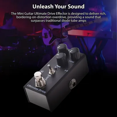 Ultimate Drive Guitar Effects Pedal Gain/Level/Tone Controls Knob with True Bypass Electric Guitar