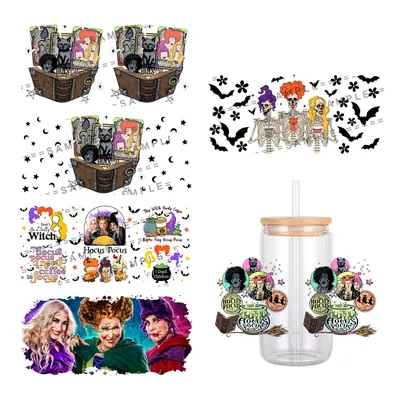 Disney Cartoon Hocus Pocus Pattern UV DTF Transfer Sticker Waterproof Transfers Decals For 16oz