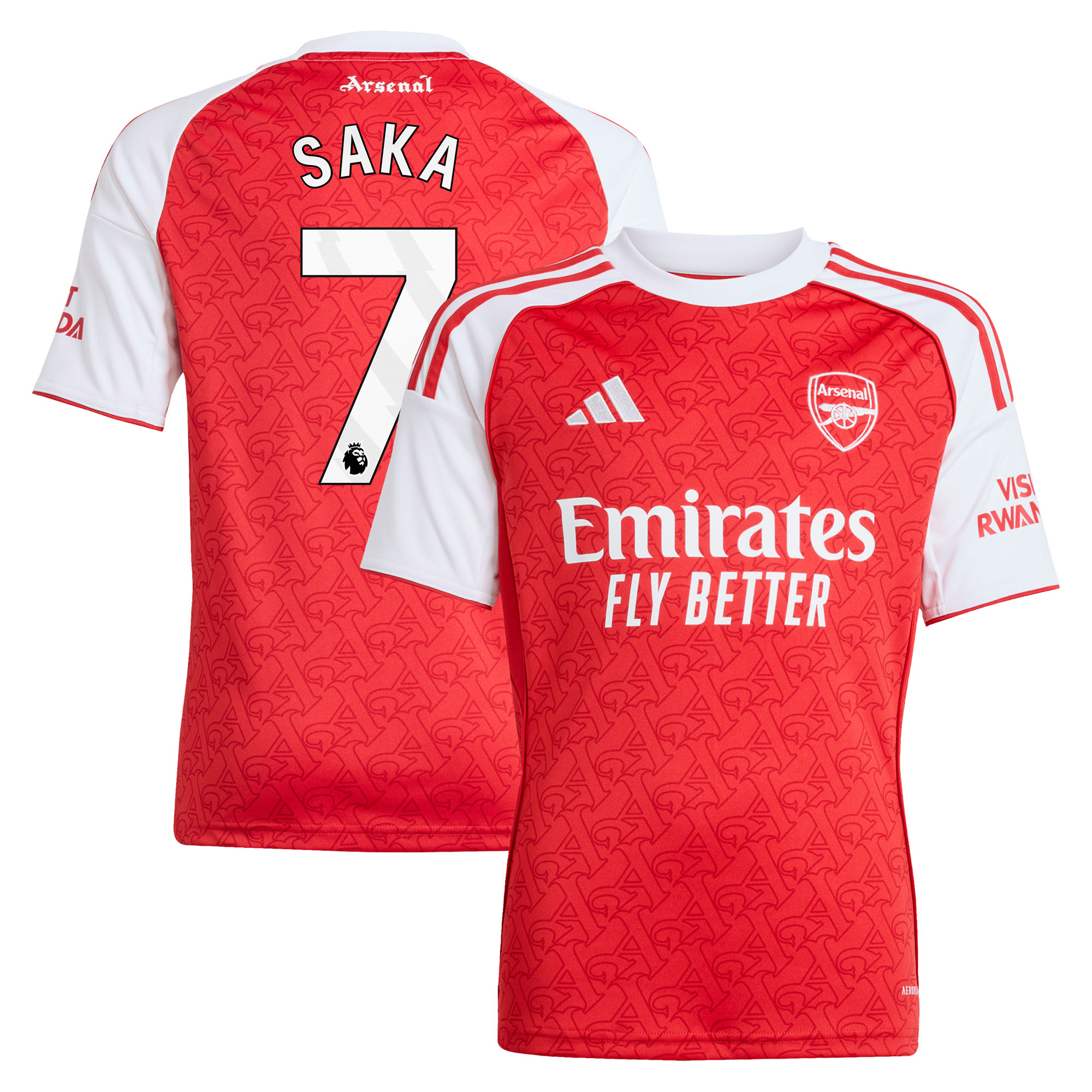 Maillot Domicile Arsenal adidas 2025-26 - Enfant avec flocage Saka 7 - unisexe Taille: 11-12 Years