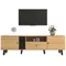 Mn et Élégant Meuble TV 170 cm, Design Bois et Noir, Meuble TV, Commode, Look Unique.