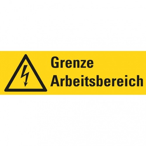 Dreifke® Warn-Kombischild Grenze Arbeitsbereich, 2 Bohrungen mittig, Kunststoff, 500x150mm Image