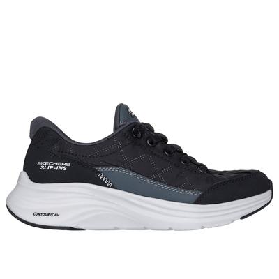 Skechers Boy's Slip-ins: Contour Foam - Cozy Fit Sneaker | Size 11.0 | Black/White | Textile/Synthetic | Machine Washable