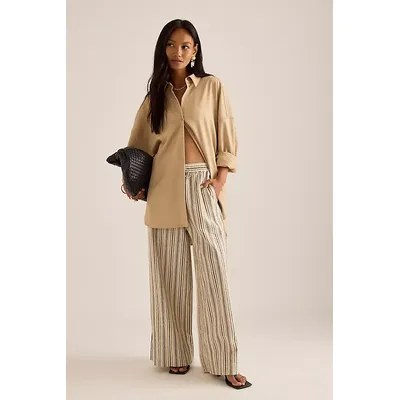 Object Viggo Striped Wide-Leg Trousers