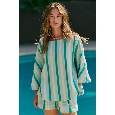 Set The Tone Co-Ord by free-est at Free People in Blue Combo, Size: XS