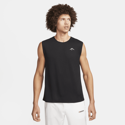 Nike Trail Solar Chase Men's Dri-FIT Sleeveless Running Top - Black - Polyester/Cotton