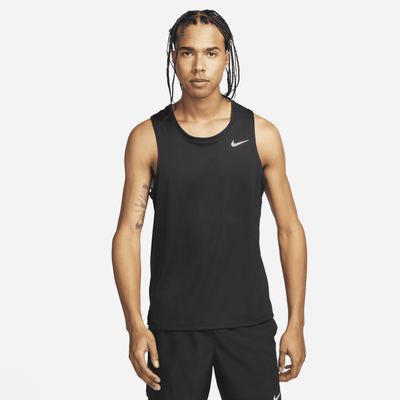Nike Miler Men's Dri-FIT Running Tank Top - Black - Polyester