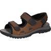 Sandale WALDLÄUFER "H-Taro", Herren, Gr. 7 (40,5), braun (dunkelbraun), Nubukleder, Basic, Schuhe, Sommerschuh, Klettschuh, Freizeitsandale, mit Profilsohle, H-Weite