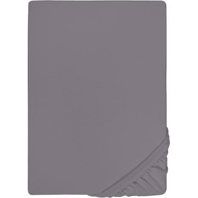 Spannbettlaken BIBERNA "Thea", silber (silber, grau), B:140-160cm L:200-220cm, Jersey-Elasthan, Obermaterial: 97% Baumwolle, 3% Elasthan, Laken, aus Baumwolle, für Matratzen bis 25 cm Höhe, Bettlaken, Spannbetttuch Image